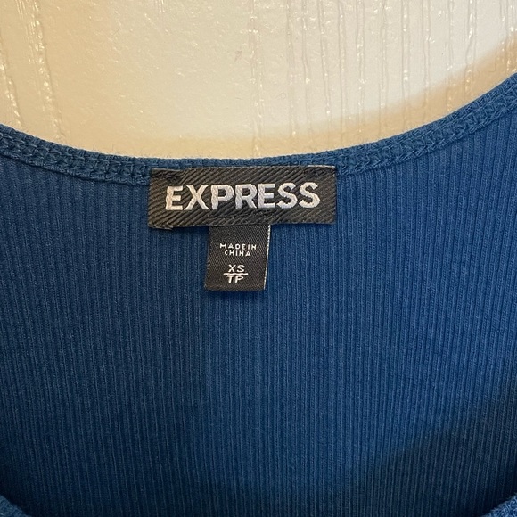 Express XS Blue Tank Top with Sequins - Picture 3 of 5